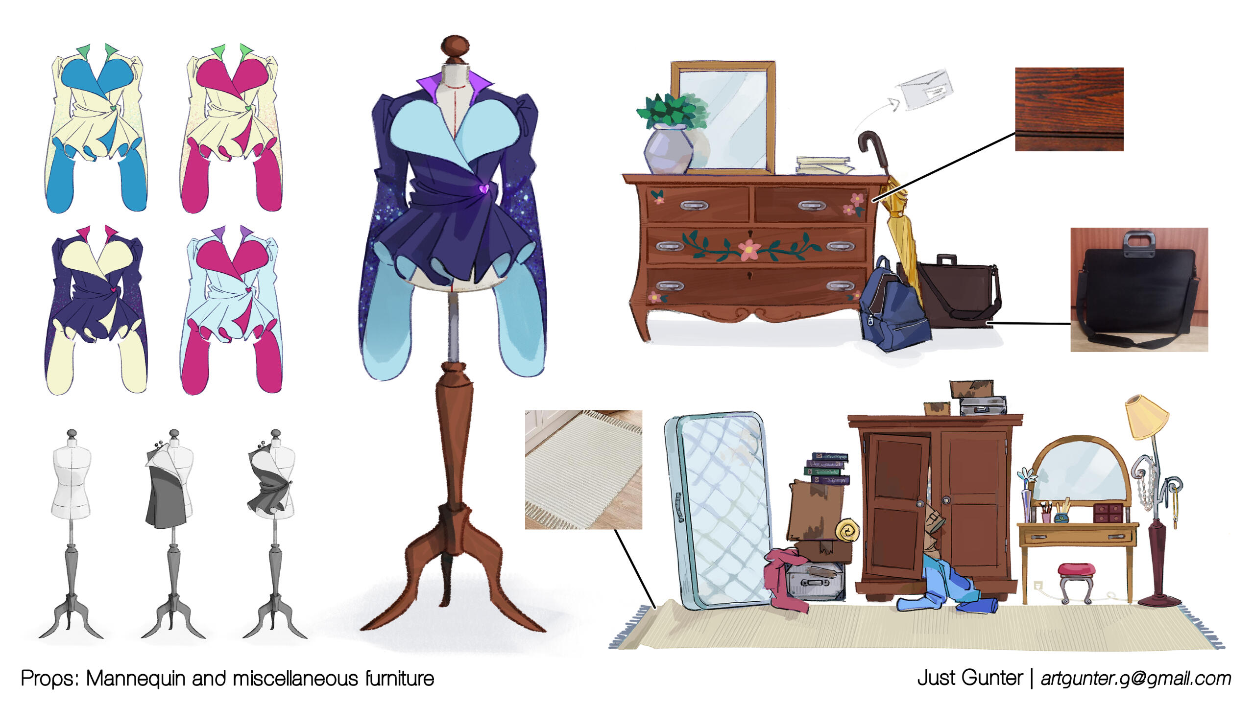 Props: Mannequin and miscellaneous furniture